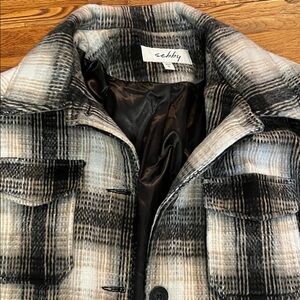 Sebby Black and White Checkered Coat